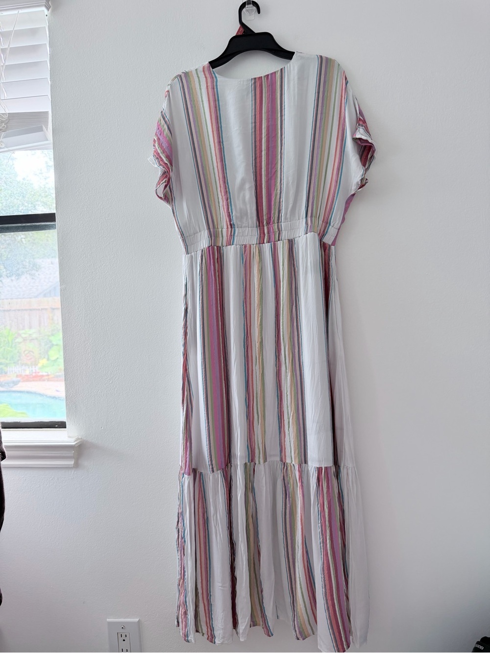 Cato Womens Large Striped Maxi Dress Tassel Tie Waist Boho Multicolor Summer - Picture 5 of 8